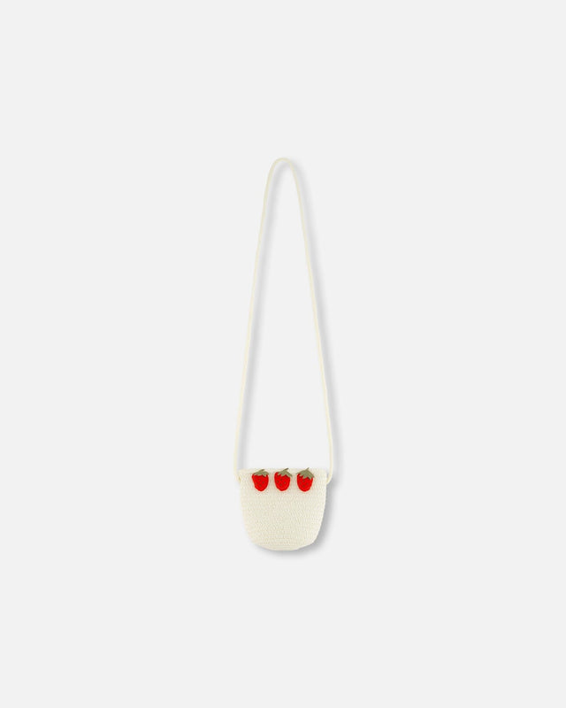 Strawberry Straw Purse Beige-0