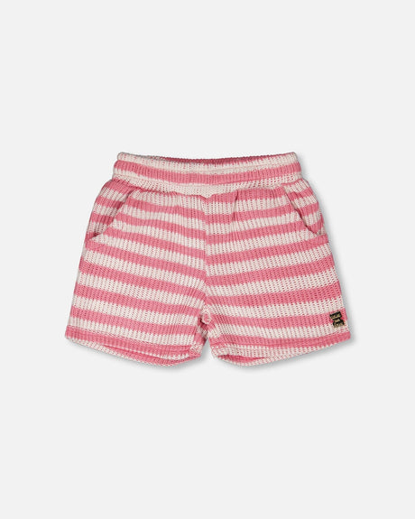 Striped Shorts Pink And White-0