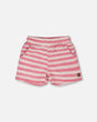 Striped Shorts Pink And White-0