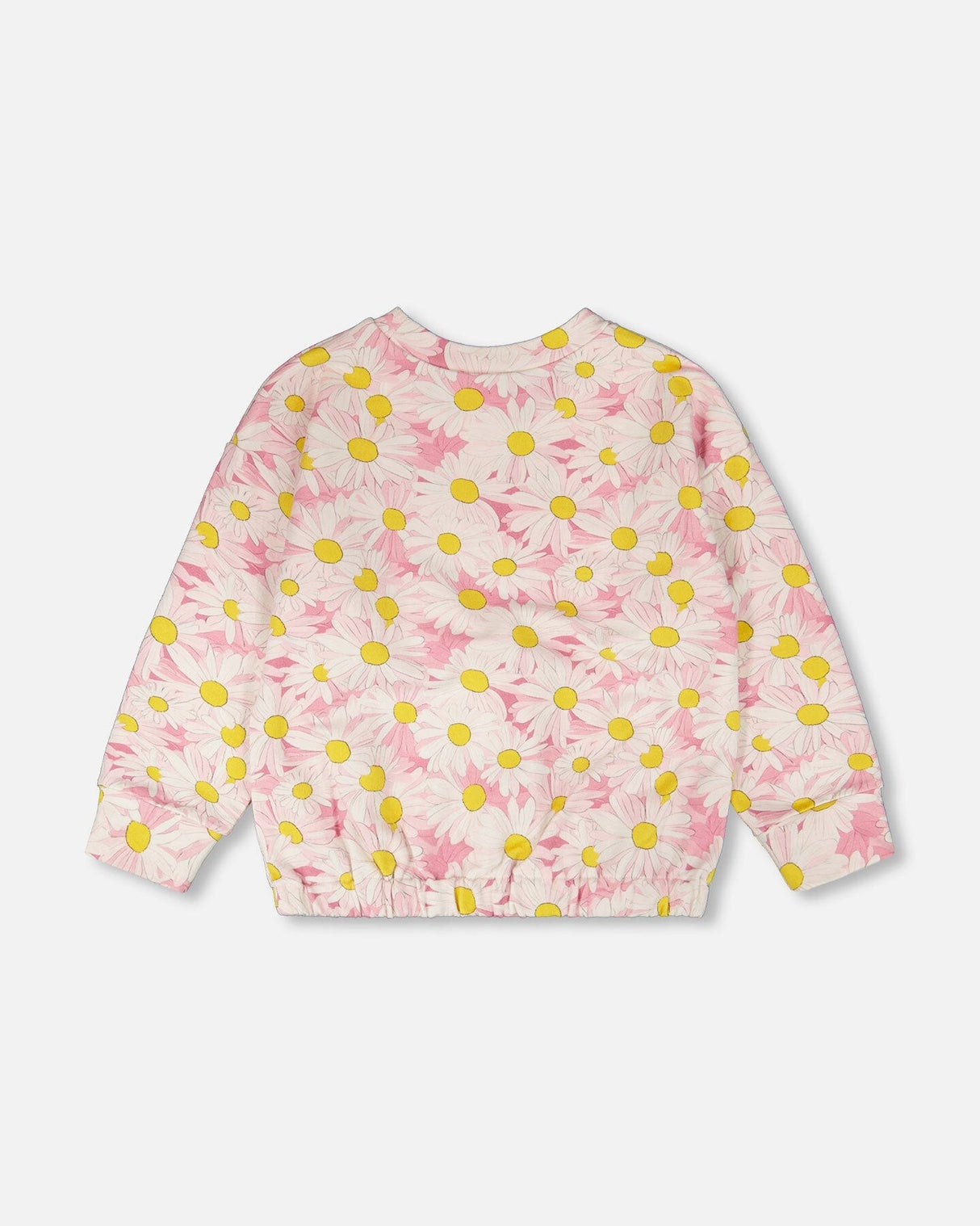 French Terry Sweatshirt Pink Printed Daisies-4