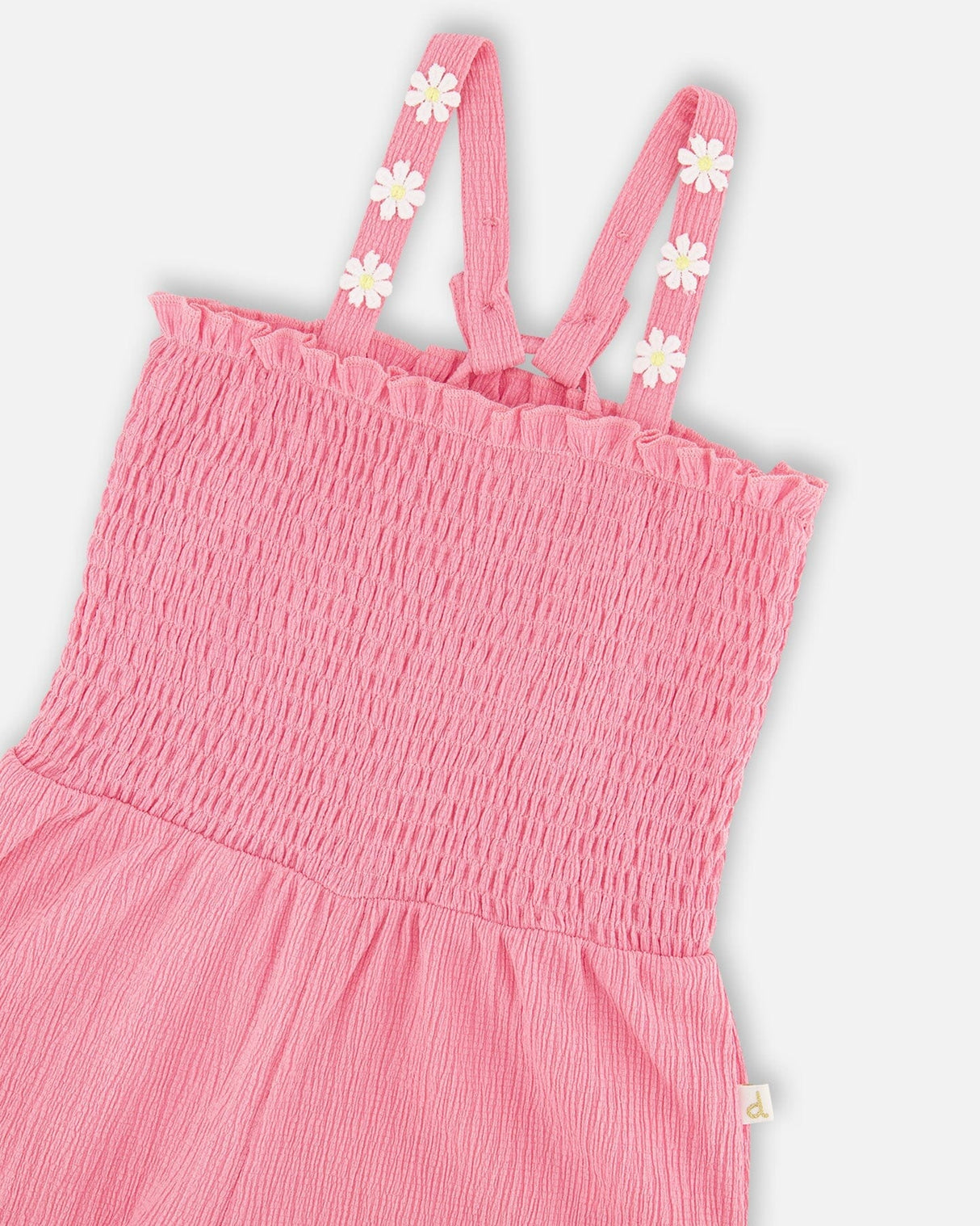 Crinkle Jersey Jumpsuit With Smocking Pink-3