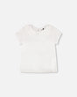 T-Shirt With Crochet Peter Pan Collar White-0