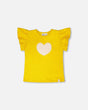 Crinkle Jersey Top Yellow-0
