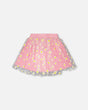 Mesh And Crinkle Jersey Skirt Pink-0