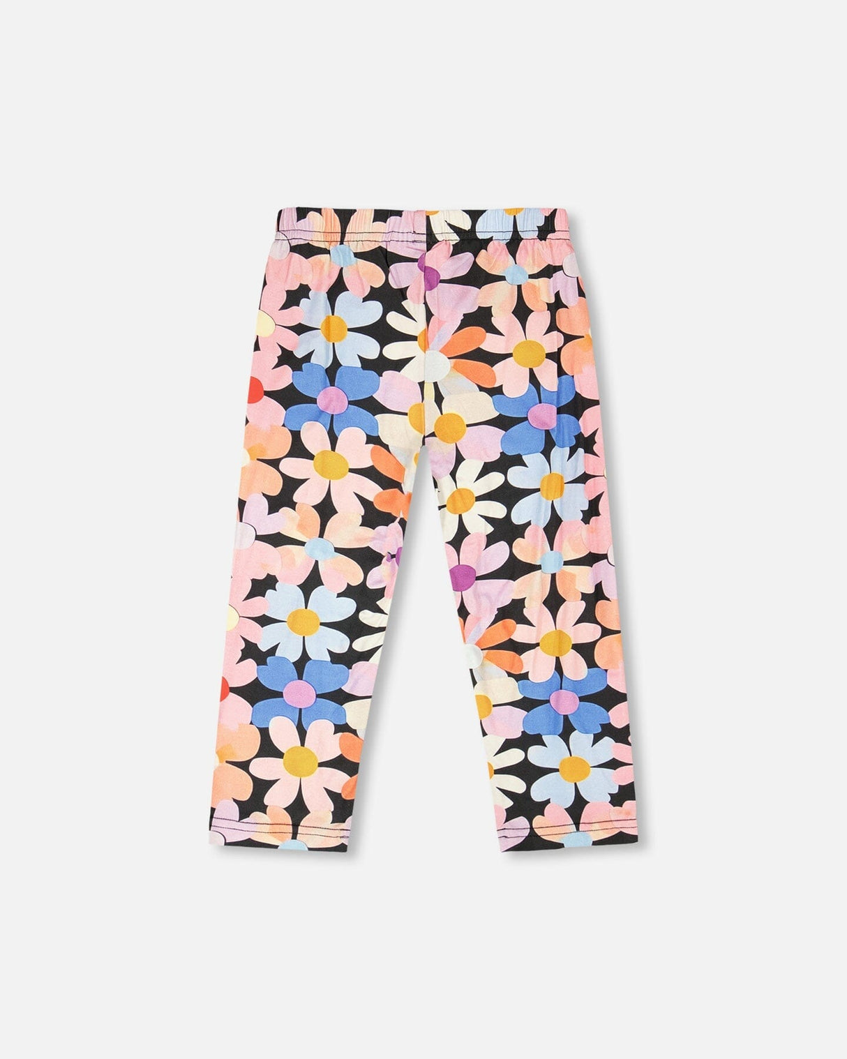Viscose Leggings Black Printed Flowers-2