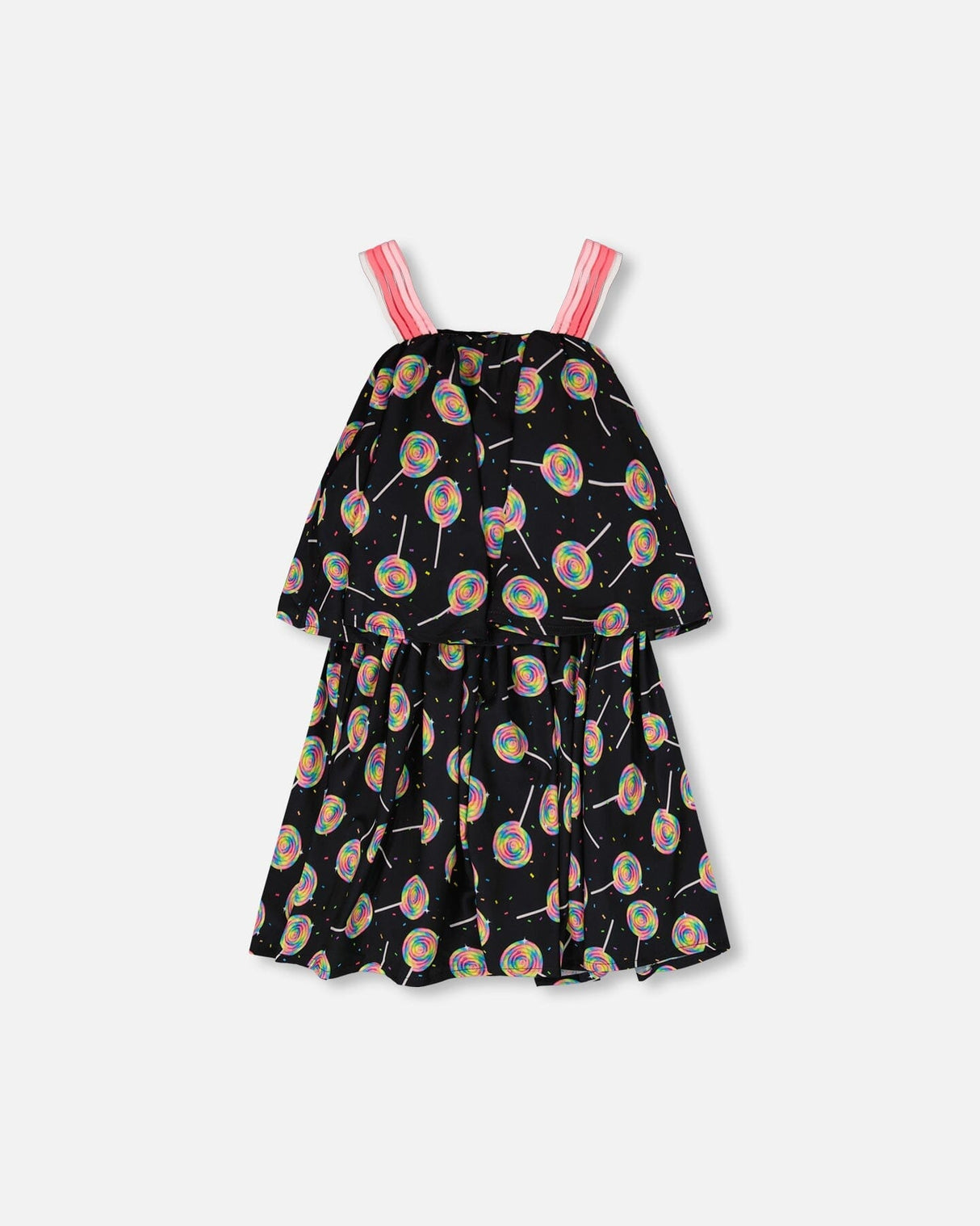Woven Dress Black Lollipop Print-2