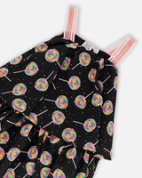 Woven Dress Black Lollipop Print-3