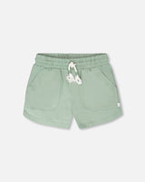 Organic Cotton Jersey Shorts Sage Green-0