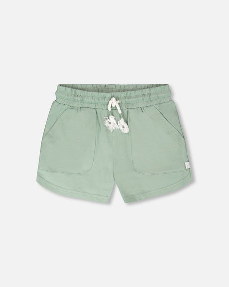 Organic Cotton Jersey Shorts Sage Green-0