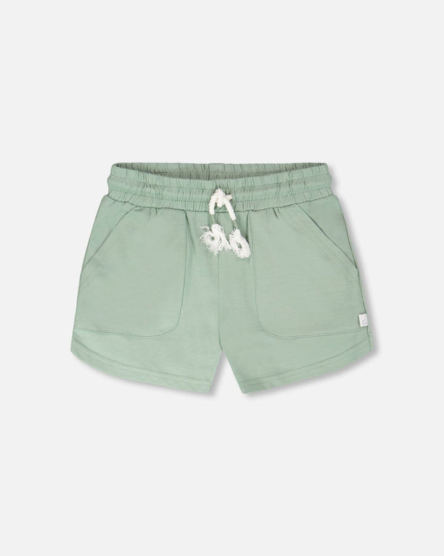 Organic Cotton Jersey Shorts Sage Green-0