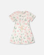 French Terry Dress Off White Printed Flowers-0