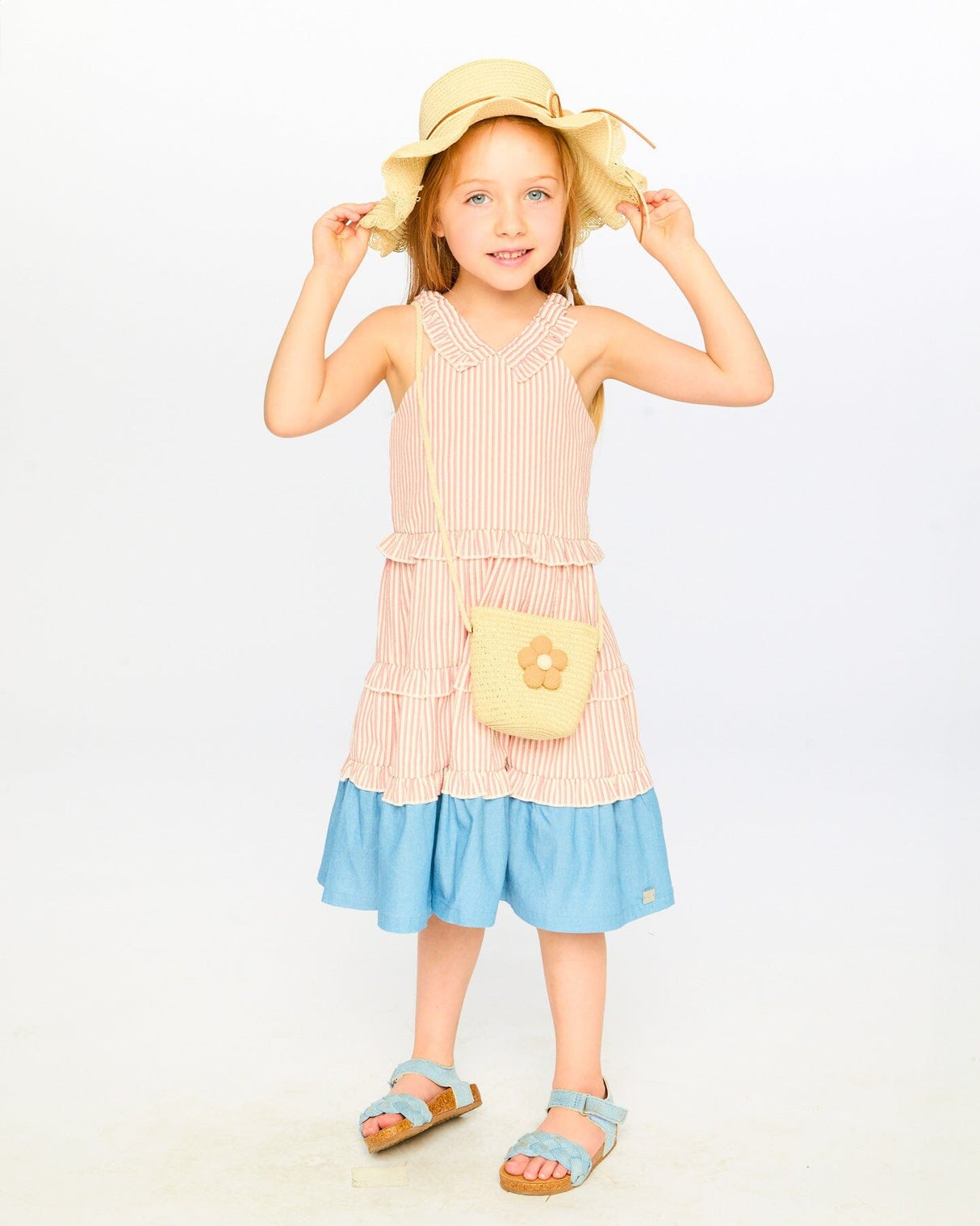 Flower Straw Purse Beige-2