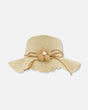 Flower Straw Hat Beige-0