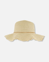 Flower Straw Hat Beige-3