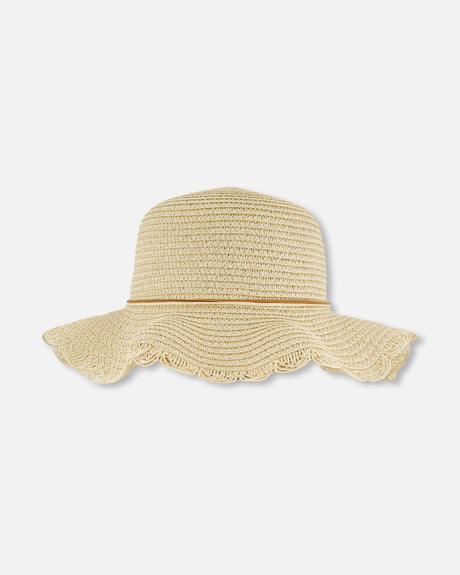 Flower Straw Hat Beige-3