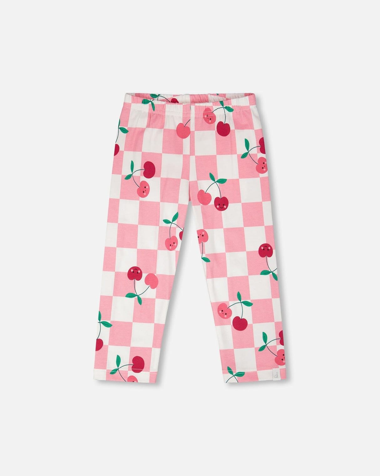 Organic Cotton Jersey Capri Pink Printed Cherries-0