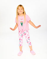 Organic Cotton Jersey T-Shirt With Tie At Waist Pink-1