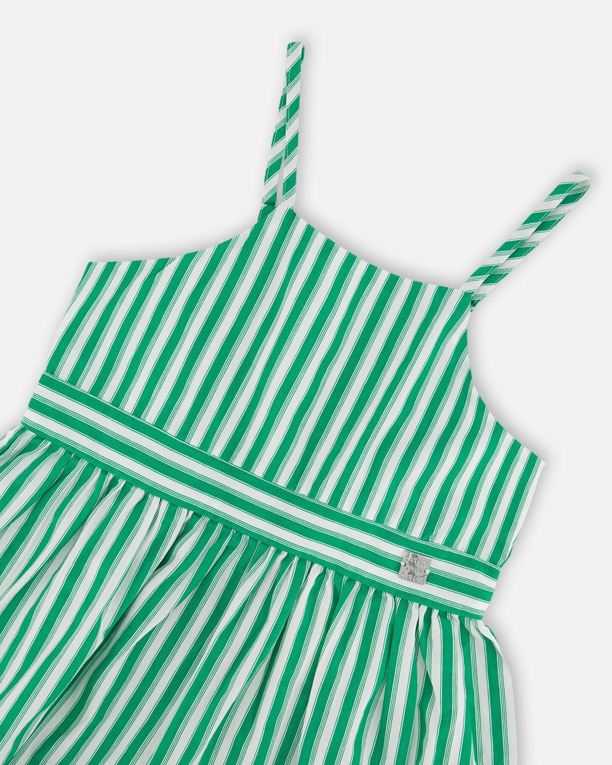 Cotton Sundress Green Stripes-2