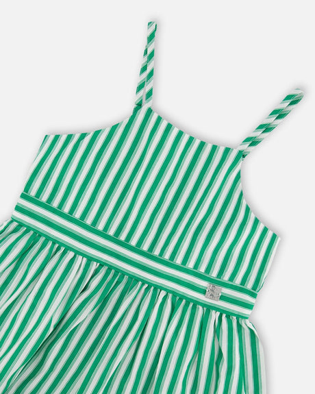 Cotton Sundress Green Stripes-2
