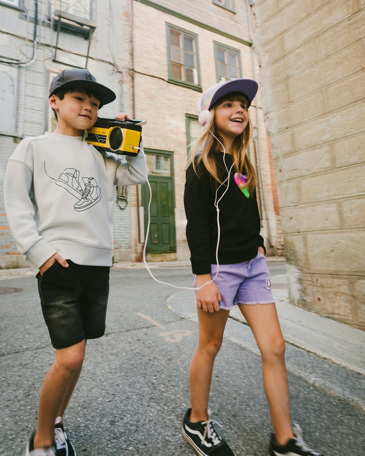 Mauve Denim Shorts With Embroidery-1