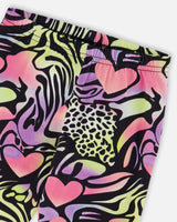 Organic Cotton Jersey Capri Black Printed Multicolor-3