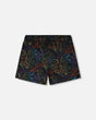 Swim Trunks Black Dinosaur Print-0