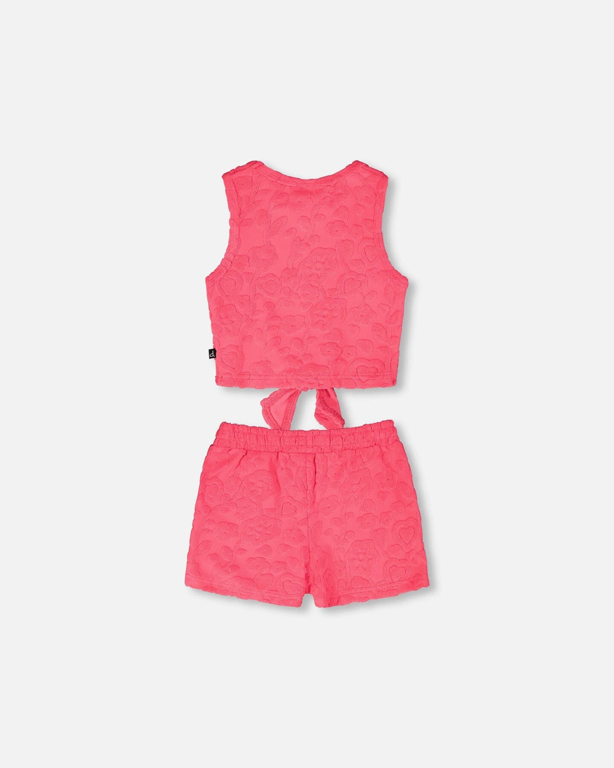 Terry Tank Top With Shorts Set Pink-4