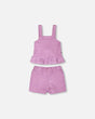 Terry Tank Top With Shorts Set Lilac-0