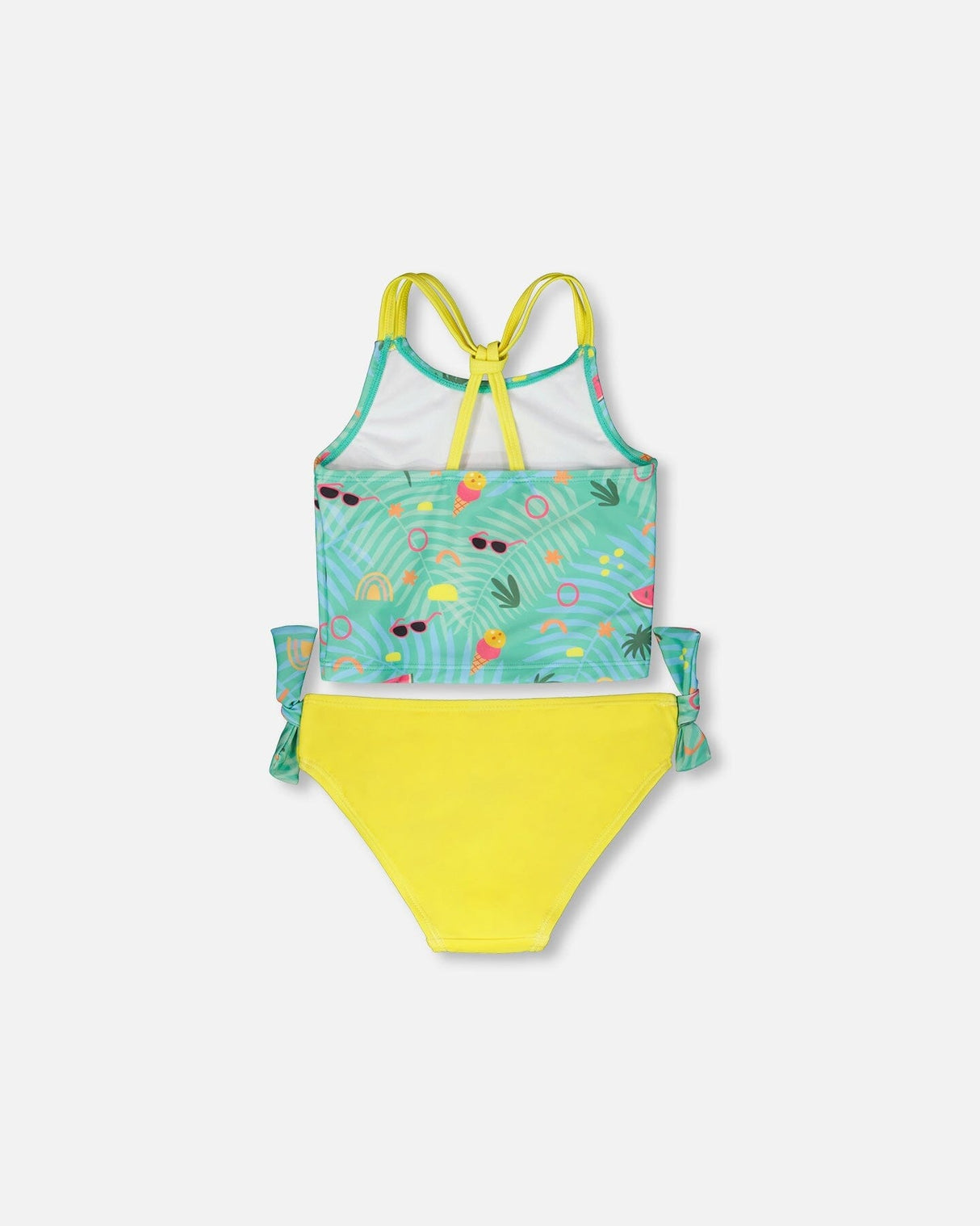 Two-Piece Swimsuit Green Beach Print-2