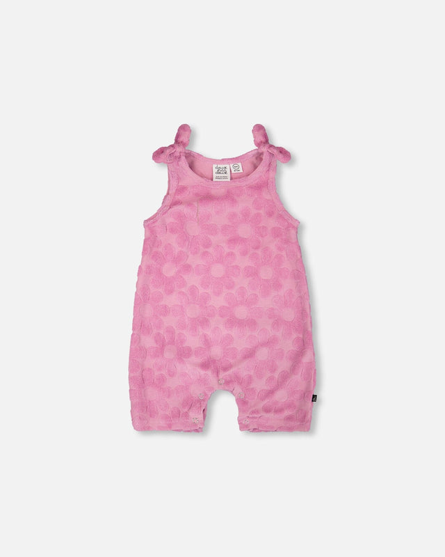Terry Cloth Rompers Terry Cloth Romper With Bows Pink – Jenni Kidz