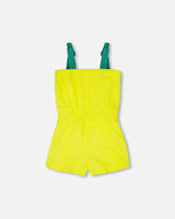 Terry Cloth Sleeveless Jumpsuit Yellow-2