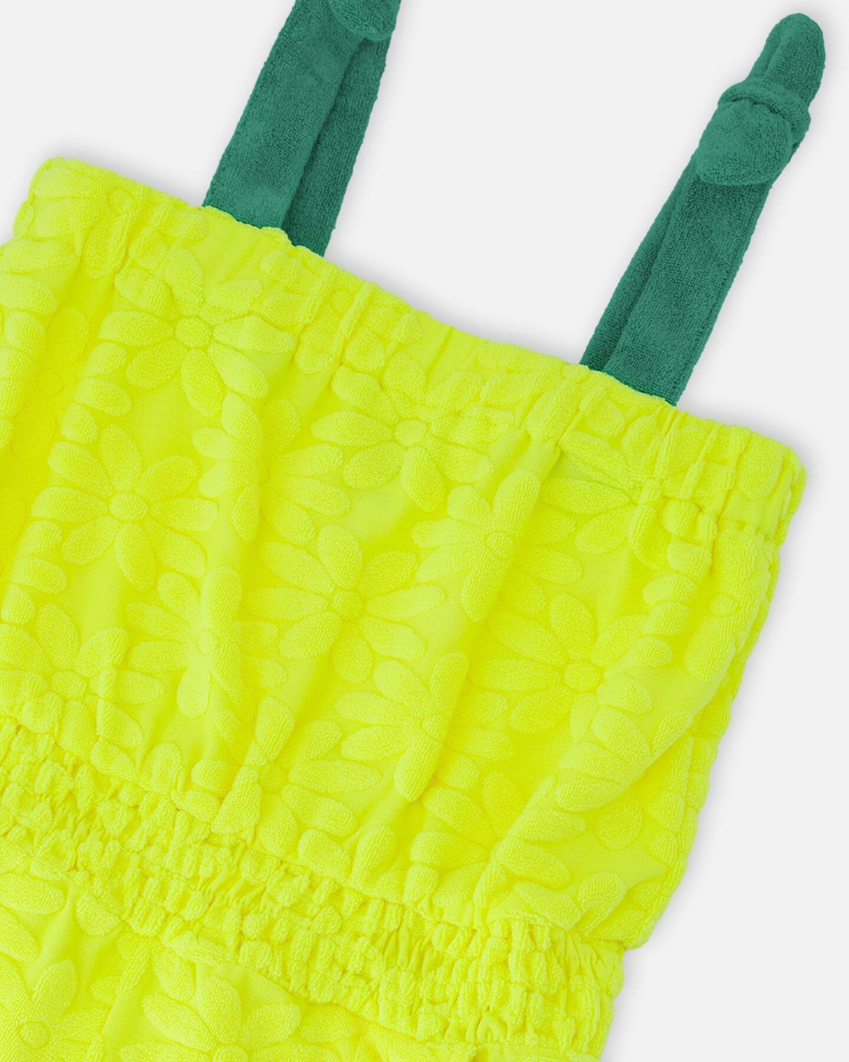 Terry Cloth Sleeveless Jumpsuit Yellow-3