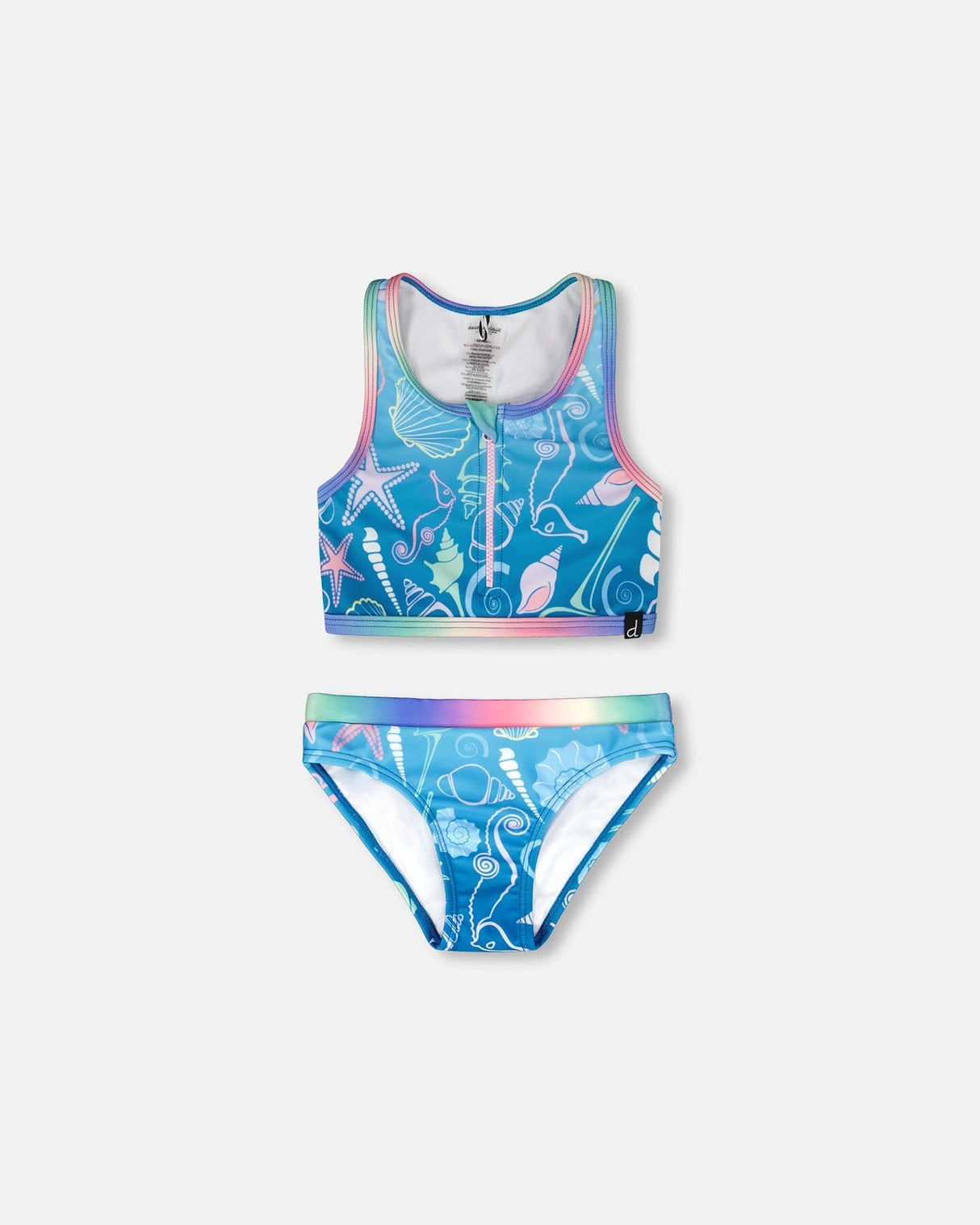 Two-Piece Swimsuit Blue Shell Print-0