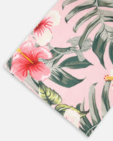 Beach Towel Pink Hibiscus Print-2