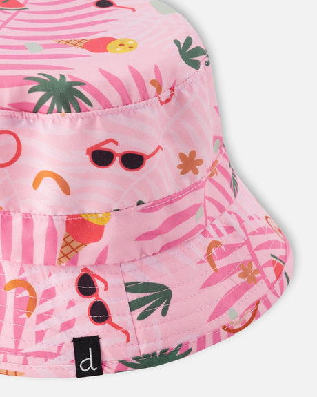 Beach Hat Pink Beach Print-3