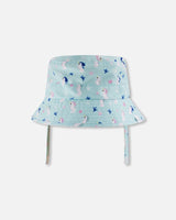 Beach Hat Blue Seahorse Print-0