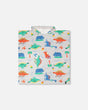 Hooded Beach Towel Grey Baby Dinosaur Print-0