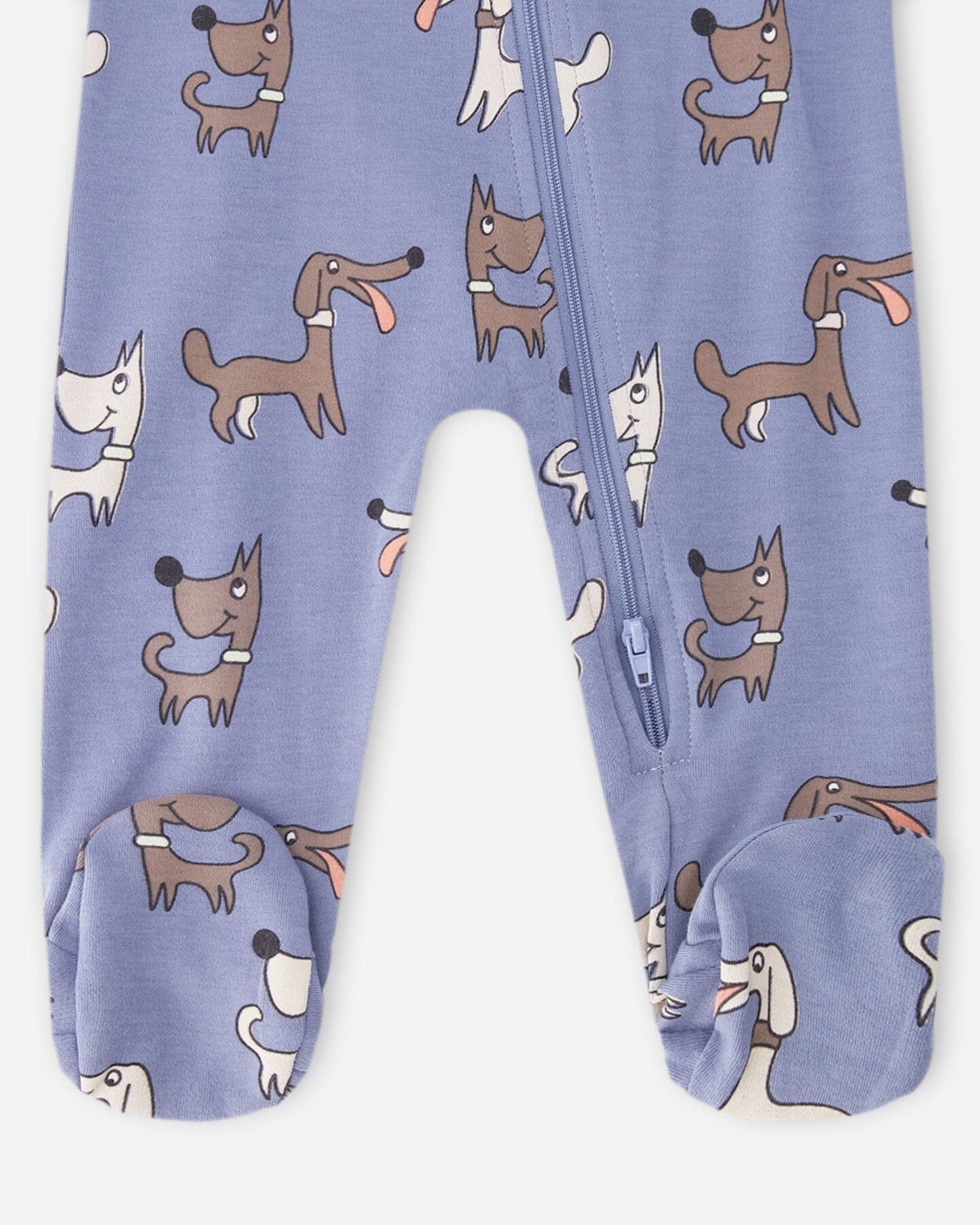 Organic Cotton Baby One-Piece Pyjama Blue Dog Print-2