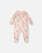 Organic Cotton Baby One-Piece Pyjama Pale Pink Bear Print-0