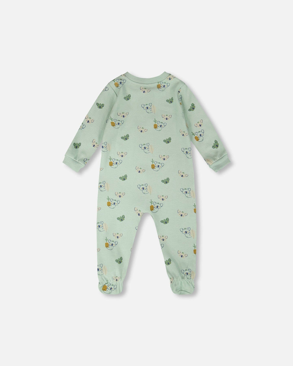 Organic Cotton Baby One-Piece Pyjama Green Koala Print-1