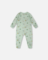 Organic Cotton Baby One-Piece Pyjama Green Koala Print-1
