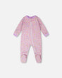 Organic Cotton Baby One-Piece Pyjama Purple Animal Print-0