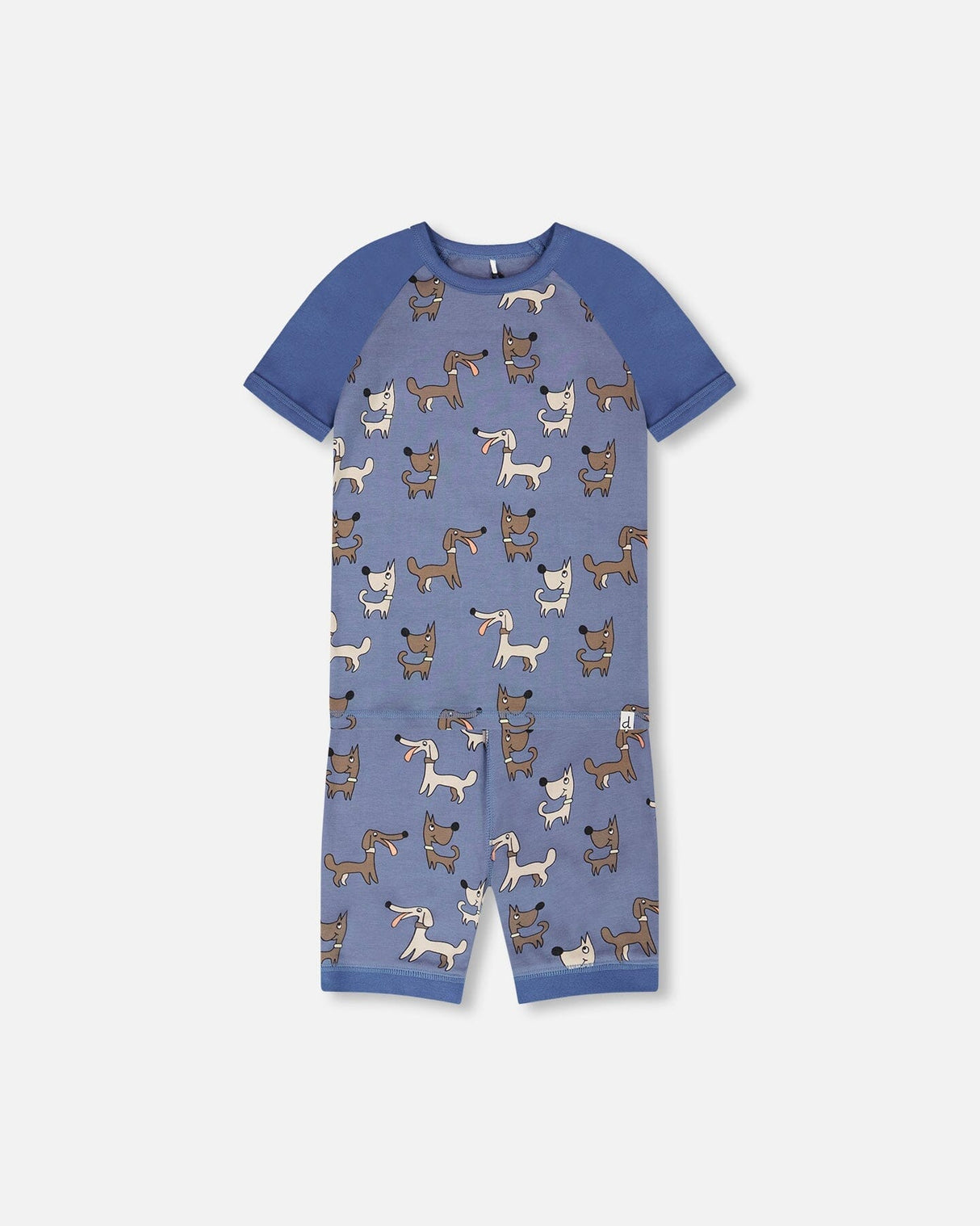 Organic Cotton Two-Piece Pyjama Set Blue Dog Print-0