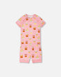 Organic Cotton Two-Piece Pyjama Set Pink Cupcake Print-0