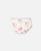 Organic Cotton Boyshort Panty Pink Printed Flowers-1
