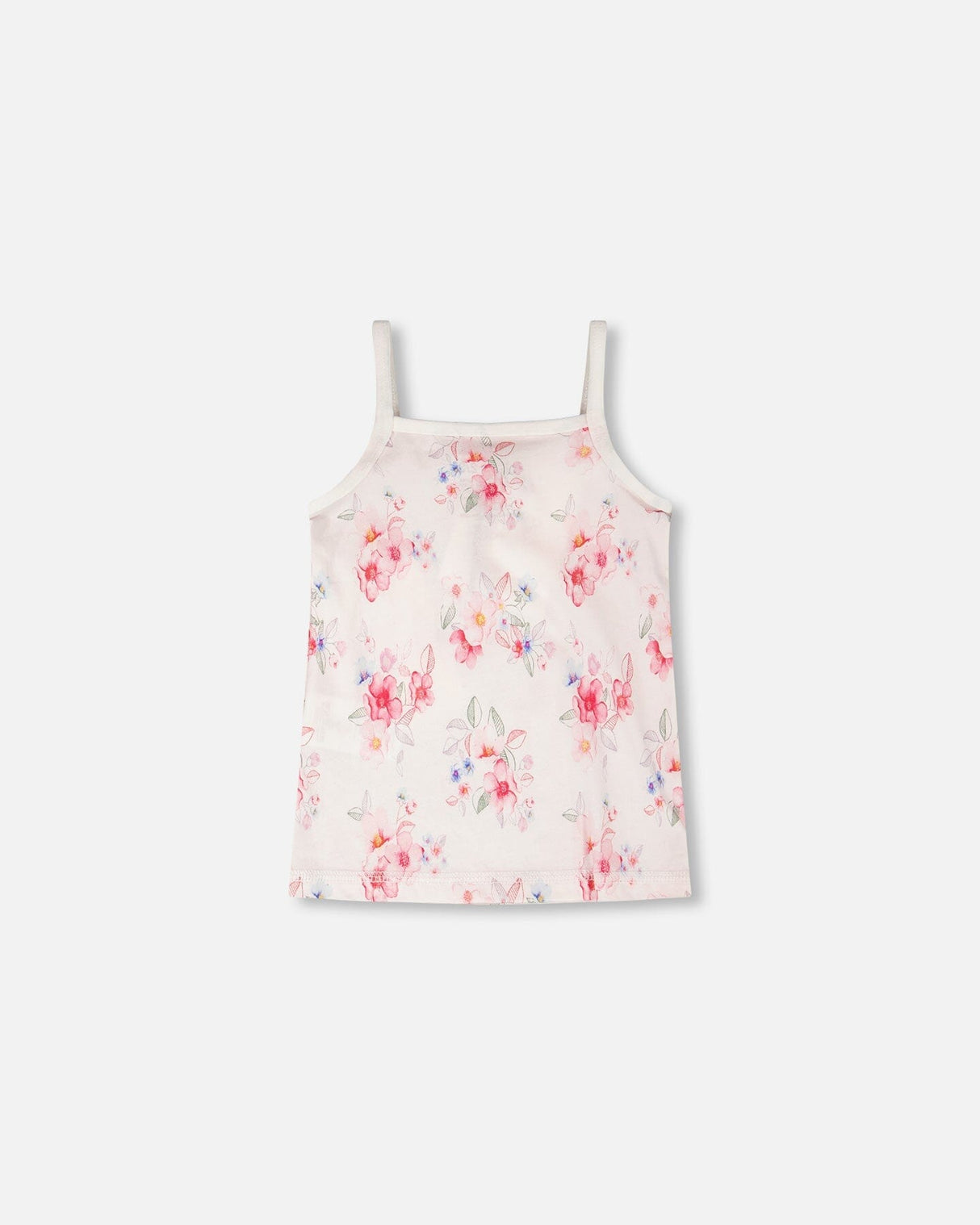 Organic Cotton Tank Underwear Pink Printed Flowers-1