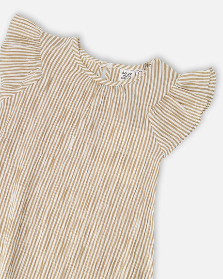 Striped Dress Off White And Sand-3