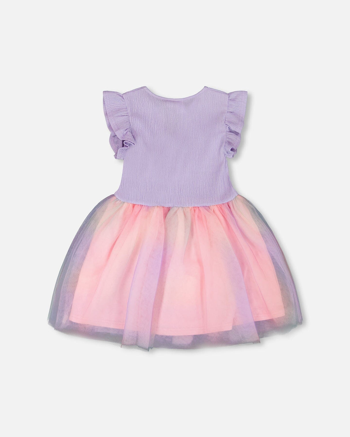 Bi-Material Mesh Dress Lilac-2