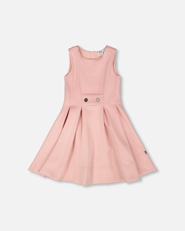 Sleeveless Neoprene Dress Pale Pink-0