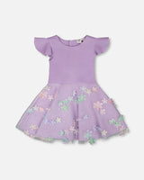 Bi-Material Dress Mauve-0
